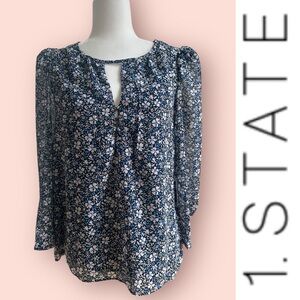 NWT 1. STATE Chateau Floral Blouse, Size M,‎ MSRP $69